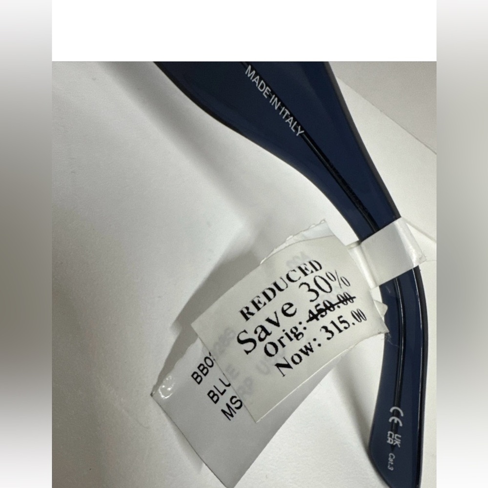 BALENCIAGA Blue Mirrored Geometric Unisex Sunglass BB0328S 004 New no case .R14A - Picture 9 of 10